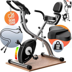 Sportana Eagle saliekamais velosipēds 10 līmeņi 7 sēdekļu augstumi LCD displejs Treniņu programma 2 Fitnesa lentes 4-in-1 Fitnesa velosipēds Velotrenažieris Fitnesa velosipēds