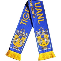 CHICFAN Tigres UANL Futbola fanu šalle Premium Acrylic trikotāžas šalle, zilā/dzeltenā krāsā