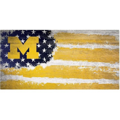 Fan Creations NCAA Michigan Wolverines Unisex karogs, komandas krāsa, 6 x 12 collas