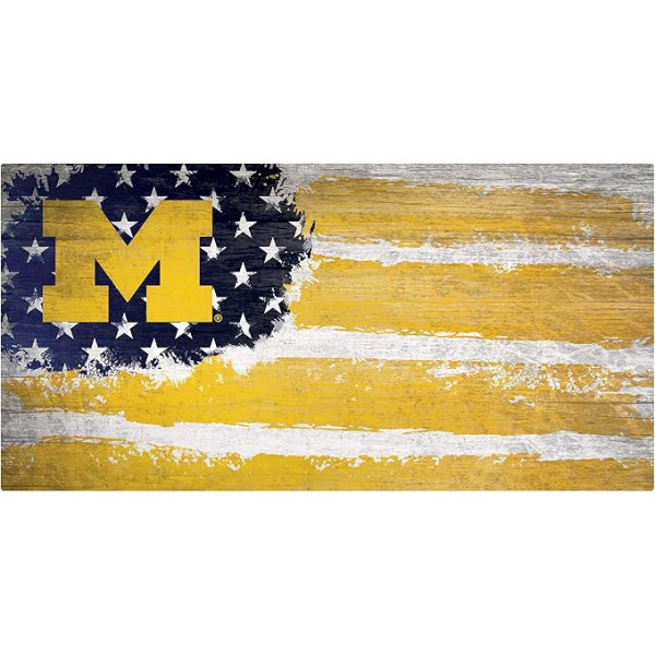 Fan Creations NCAA Michigan Wolverines Unisex karogs, komandas krāsa, 6 x 12 collas