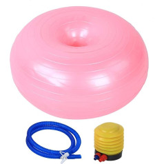 Akozon Piepūšamā Doughnut bumba 50 cm diametrs PVC rozā Doughnut formas sabiezēšana Piepūšamā sēdošā sēdoša vingrošanas jogas bumba