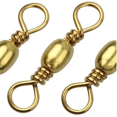 Shaddock Fishing 1#-50pcs-GOLDEN Makšķerēšana Lure Swivel Ball Bearing Makšķerēšana Tackle piederumi Augstas stiprības 9kg līdz 4,5kg 100% vara un nerūsējošā tērauda niķelēta āķa savienotājs