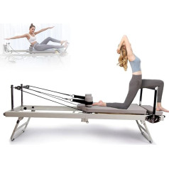 Pilates reformators, salokāms reformators Pilates mašīna, vingrošanas jogas aprīkojums, fitnesa aprīkojums mājas trenažieru zālei, kardio fitnesam, personīgais iekštelpu sporta aprīkojums