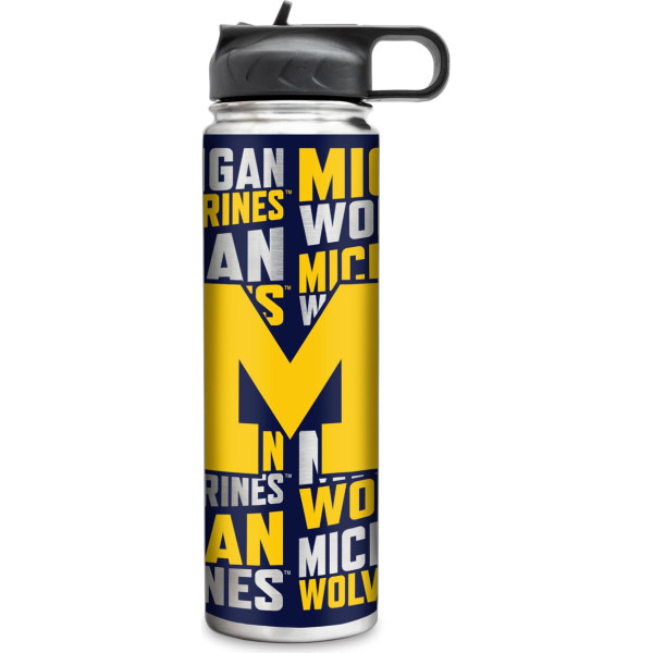 Rico Industries NCAA Michigan Wolverines 22oz nerūsējošā tērauda krūze ar vāku, kas ideāli piemērota kafijai, tējai, ūdenim vai kokteiļiem