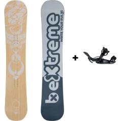 BeXtreme Flames 2020 All Mountain sniega dēlis ar SP Private Binding Freestyle un Freeride Universāls Ecoboard izgatavots no bambusa, kļavas un dižskābarža. 152, 157 un 160 cm plats. Tagad dēlis vīriešiem un sievietēm, 152 cm