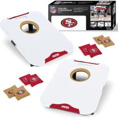 Wild Sports NFL San Francisco 49ers Pro Football All Weather Cornhole Set - ceļojumu maisu metamais komplekts ietver 8 maisus ar pupiņām