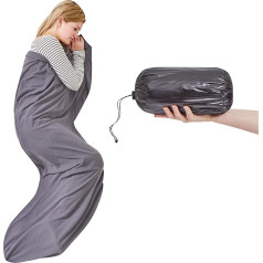 MAMMO Sleeping Bag Liner - Pārnēsājams, viegls guļammaiss, ceļojumu sega, kempingiem, hosteļiem un viesnīcām, ietilpst jūsu guļammaisā, viens no jūsu kempinga piederumiem.