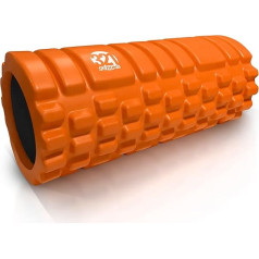 321 STRONG Foam Roller - vidēja blīvuma dziļo audu masāžas aparāts muskuļu masāžai un miofasciālo trigera punktu atbrīvošanai ar 4K e-grāmatu - oranžs