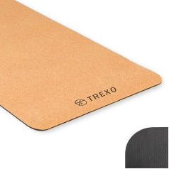 TREXO Yoga Cork TPE jogas paklājs 61 x 183 cm izmērā un 6 mm biezumā iekštelpu klubam Pilates stiepšanās vingrošanai