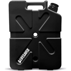 LifeSaver® Jerrycan ūdens filtra kanna (18,5 l) Filtrē 99,9999% visu baktēriju Ūdens attīrīšana Dzeramais ūdens kempingiem līdz 20 000 litriem Pārnēsājams ūdens attīrītājs Avārijas novēršana (melns)