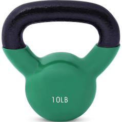 J/Fit Cardio Workout Kettlebell Weights | Cietā čuguna pārklājums - bez pildvielām | Plašs ergonomisks rokturis pulēts gludai vinila satvērienai | Extreme Training, Tone Fitness Boxing, Crossfit un svara zudums