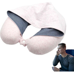 Kakla spilvens - kakla spilvens ar kapuci | Airplane Sleep Support Portable Hoodie Travel Neck Pillow - Mīksts kakla atbalsts, ceļojumu spilvens U-veida spilvens ceļojumu kakla atbalsts ceļošanai ar lidmašīnu