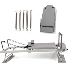 Llchaensc Salokāms Pilates Reformer mašīna mājām Augsta ventilatora sakausējuma atsperes tērauda struktūra 440 lbs svara ietilpība spēka treniņiem spēka treniņiem spēka treniņiem