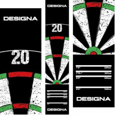 Designa Darts MAT43 | Neslīdošs paklājs šautriņu paklājs Double Top 290cm x 60cm