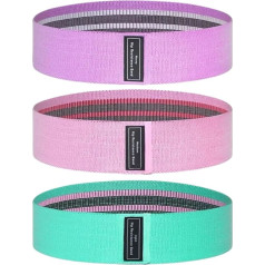 Resistance Bands Set of 3, Premium Exercise Bands with Non-Slip Design, 3 Resistance Levels for Hips, Buttocks, Home Training, Fitness, Yoga