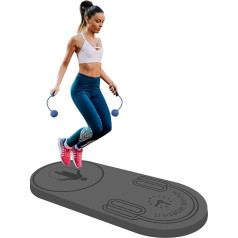 LaiEr Skipping Rope Mat Knee Protection Shock Absorption Skipping Rope Mat Fitness Training Mat Non-Slip for Home Gym (140x62x20/30mm)