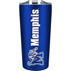 Campus Colors Nerūsējošā tērauda dubultsienu vakuumizolācijas tumbls ar bīdāmu vāku ceļošanai, sportam un kafijai, 18 oz (Memphis Tigers - zils)