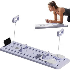 UYSELA Pilates Reformer dēlis, salokāms Pilates dēlis mājai, 5 in 1 daudzfunkcionāls fitnesa dēlis, Pilates Reformer dēlis ar mobilā tālruņa turētāju un taimeri, Morado