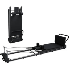 FZSERUN Pilates gulta no gumijas, Pilates Reformer mašīna, spēka treniņš, salokāma Reformer ierīce, līdz 150 kg svara ietilpība, jogas treniņiem studijā, mājās