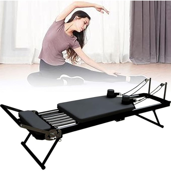 Pilates Reformer mašīna, salokāms Pilates aprīkojums mājas treniņiem, salokāms Pilates Reformer tērps, Reformer ķermeņa izturības stiepšanas līdzsvara vingrinājumu treniņiem