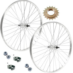 Priekšējais ritenis un aizmugurējais ritenis 1 V + brīv ritenis 18 zobi + uzgriežņi un atloks - velosipēds 28 x 1,75 collas