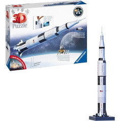 Ravensburger 3D Puzzle 11545 - Apollo Saturn V raķete - 440 gabaliņi - Visiem kosmosa faniem no 8 gadu vecuma