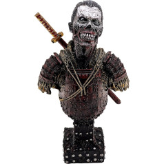 LOOYAR Resin Undead Japāņu Samurai Zombie Bust Statue Sculpture Ornaments Figure Craft for Home Home Living Room Porch Decoration Office Desk T Gift