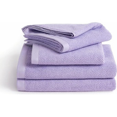 herzbach home - Spa kolekcija - roku dvieļu un vannas dvieļu komplekts no 100% kokvilnas (lavanda)