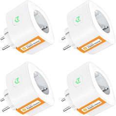 Refoss Smart Steckdose funktioniert mit Apple HomeKit, WLAN Steckdose 4er Pack Smart Plug Fernbedienung WiFi Steckdose mit Zeitschaltuhr, funktioniert mit Siri, Alexa, Google, Refoss App, Weiß