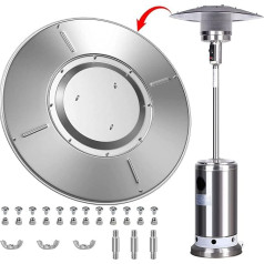 Terases sildītāja atstarotāja aizsargs Alumīnija rezerves daļu piederumi 5 gab. bieza apaļa, apaļa, noņemama siltuma fokusēšanas atstarotāja vairogs āra sildītājiem Dome ar stiprinājumiem 3 caurumu kronšteins