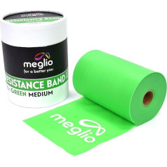 Meglio Resistance Band 23 Metre Roll, Latex Free Resistance Band Roll for Fitness Training, Gym, Home Training, Stretching, Strength Training & Rehabilitation, Available in 5 Different Strengths