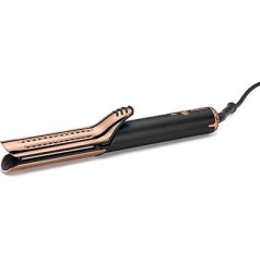 BaByliss Curl Styler Lustre Innovative Curling Iron with Integrated Heating Plates and Cooling Air Function C115E Titanium Ceramic