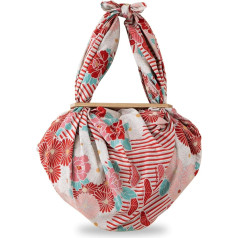 Furoshiki autiņbiksīšu somas un rokturu komplekts (Retro Flower Red/39.4