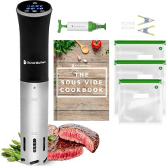 KitchenBrothers Sous Vide Garer - Sous Vide stienis - Sous Vide stienis - Sous Vide komplekts - Suvit Garer - Suvide Garer - no 0 līdz 95°C, regulējams Pro 0,2°C - taimera funkcija - signāls - 1200W