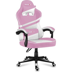huzaro Force 4.4 Pink Mesh Gaming krēsls PC biroja krēsls rakstāmgalda krēsls Ergonomisks Gamer galvas balsts jostas spilvens Maksimālā slodze 130 kg Regulējams augstums Rocker funkcija Audums Rozā krāsā