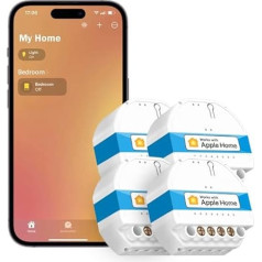 Meross 4 Pack Smart Light Switch, vieds gaismas slēdzis, 1 veida gaismas slēdzis, sienas slēdzis, balss vadība, saderīgs ar Apple HomeKit, Alexa, Google Home un SmartThings