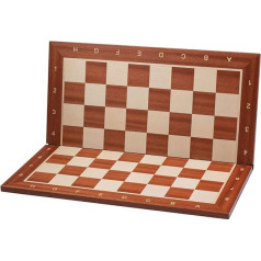 Lielā saliekamā šaha tāfele | Master of Chess | Inarsia šaha tāfele 54 cm | Mahogany turnīra šaha tāfele Nr. 6 ar tumši brūnu apmali