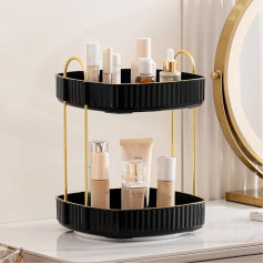 Make-up-Organizer für Schminktisch, 2 Etagen, große Kapazität, Schreibtischaufbewahrung für Kommode, Badezimmer-Arbeitsplatte, toller Halter mit herausnehmbarer Ablage für Kosmetik, Parfüm,