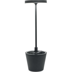 Zafferano, Poldina Reverso Lampe, Wiederaufladbare und Kabellose Tischlampe mit Touch Control, Geeignet für den Innen- und Außenbereich, Dimmer, 2200-3000 K, Höhe 35 cm, Farbe Dunkelgrau