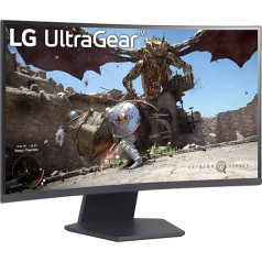 LG Electronics 27GS60QX-B.AEUQ UltraGear™ Curved QHD Gaming VA Monitor 27 Inches (68.4 cm), 2560 x 1440, 16:9, 1ms GtG, 180 Hz, HDR10, 300 cd/m² Brightness (Typ.), AMD FreeSync, Dynamic Action Sync -