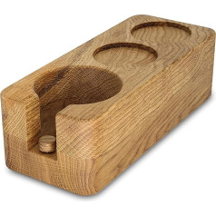 Clara Coffee Tamper Station | Skaista koka tampera stacija Portafiltram: Pateicoties labiem baristu piederumiem, ceļš uz optimālu espresso meistarību | Tamperu statīvs (58 mm (2 plaukti)