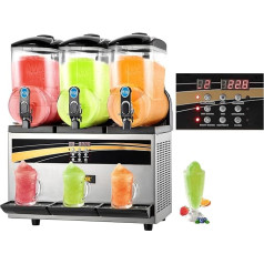 VEVOR Commercial Slusheis Machine, 3 x 15L Slusheis Machine 800W 220V Slusheice ledus mašīna, Slush Machine 63 x 45 x 80 cm Slushy Maker Machine, 2 režīmi Intelligent LED Control Panel Slushy Maker