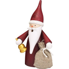 Seiffener Volkskunst Smēķētājs Erzgebirge Gnome | 16 cm | Ore Mountains Wooden Art Christmas | 12315 | Ziemassvētku rūķis