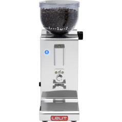 LELIT Fred Coffee Grinder - 38 mm Conical Burr and Electronic Dosage - Stainless Steel - Silver