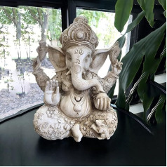 Pevfeciy Ganesha Figūra Liela Budas statuja H-30 cm, Zen dārza apdares figūras, Budas figūra Ziloņu dievs, roku darbs, skulptūra dekorēšanai mājas dekorēšanai, amatniecībai, dāvanām