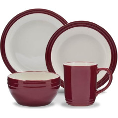 Barbary & Oak B0867011RED Foundry 16-Piece Ceramic Stoneware Set Bordeaux