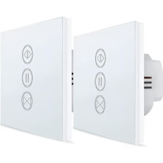 LoraTap 2 x žalūzijas slēdzis savienots regulējams atvēršanas slēdzis aizkariem WiFi saderīgs ar Alexa Google Home balss vadībai Smart Timer Wall Motor