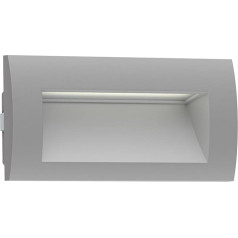 ledscom.de ZIBAL LED iebūvēts sienas apgaismojums, iebūvēts lampas āra apgaismojumam, IP65, pelēks matēts, 140 x 70 mm, 3,3 W, 209 lm, silti balta, iebūvēts āra sienā, mājas siena, terase, dārzs, balkons, nojume, kāpnes