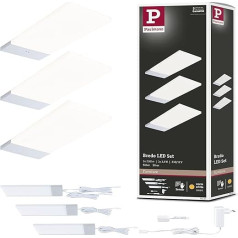 Paulmann Bredo 92121 LED gaisma zem skapja ar tuvuma sensoru 3 gab. 3000 K 2,5 W 80 x 190 mm 180 lm sudraba krāsā mēbeļu virsmas apgaismojums