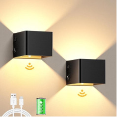 BENMA 2 bateriju LED sienas lampas ar kustības sensoru, 4000 mAh, 3000 K silti balta sienas lampa kāpnēm, gaitenim, viesistabai, guļamistabai, garāžai, garāžai, iekštelpām